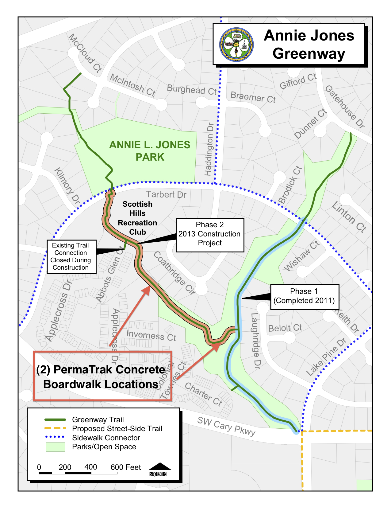 Raleigh Greenway System Map