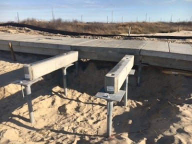 Galveston Helical Piles boardwalk installation