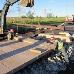 concrete boardwalk tread install