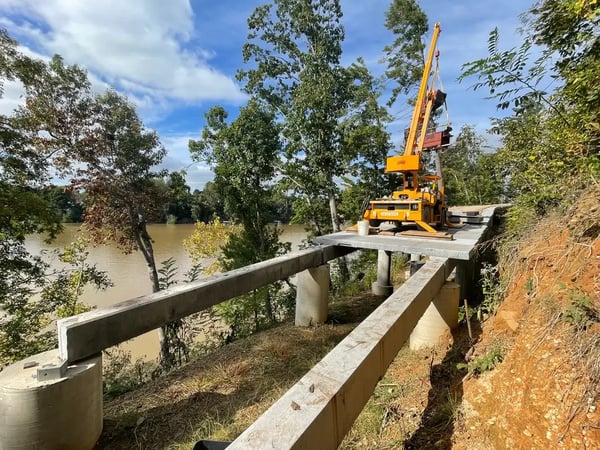 build a boardwalk over wetlands concrete caissons (1)