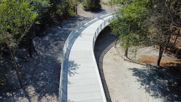 NE end of Cypress Creek Trail Boardwalk w TX DOT Railing